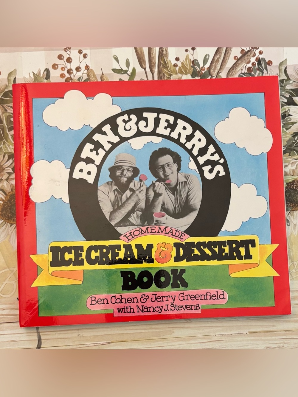 Ben & Jerry's Homemade Ice Cream & Dessert Book - Colorful Red/Blue Cover